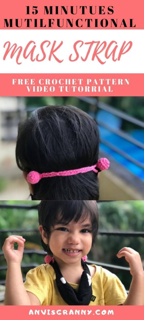 Free 15 minutes ear saver for mask free crochet pattern and video tutorial