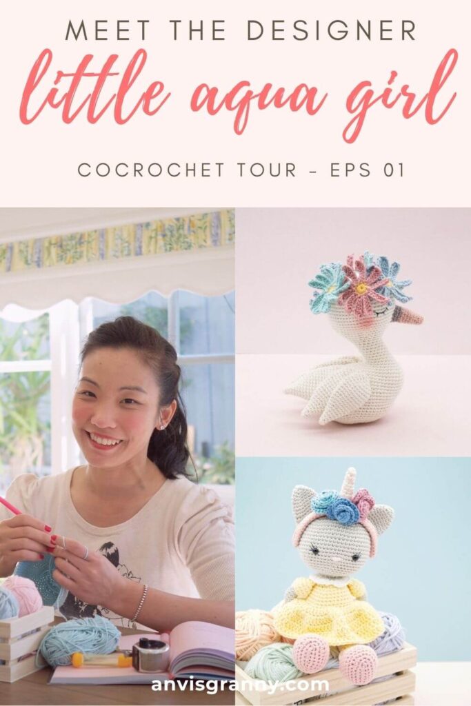 crochet designer interview - Little aqua girl