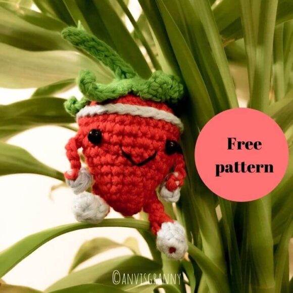 Sporty Strawberry Amigurumi Free Crochet Pattern