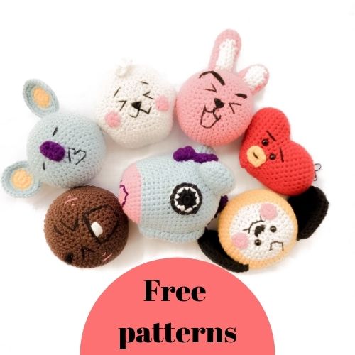 Crochet BT21 Amigurumi Free Patterns – BTS Crochet Keychain Patterns